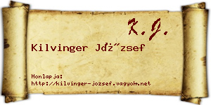 Kilvinger József névjegykártya